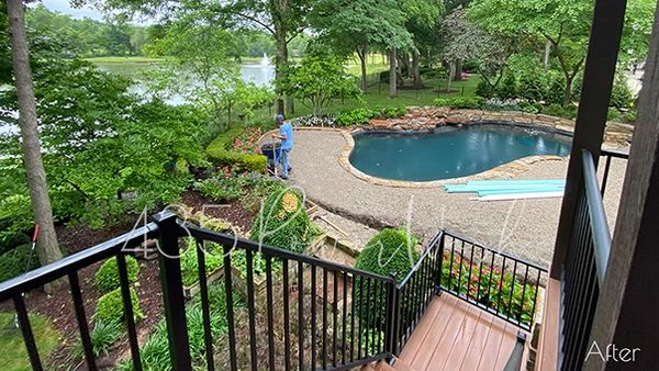 Power wash deck and balcony. Local pressure washing company based in Johnson County, Kansas.