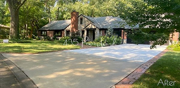 Power wash drive way. Family-owned pressure washing small local business in Kansas City.